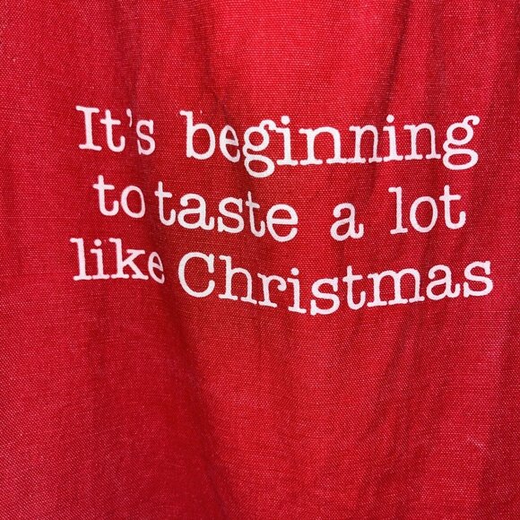 It's Beginning To Taste A Lot Like Christmas Apron Pckets Bottle Opener NWT - Picture 2 of 16